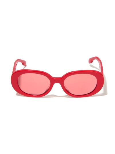 Burberry Kids' Oval Frame Sunglasses In Red
