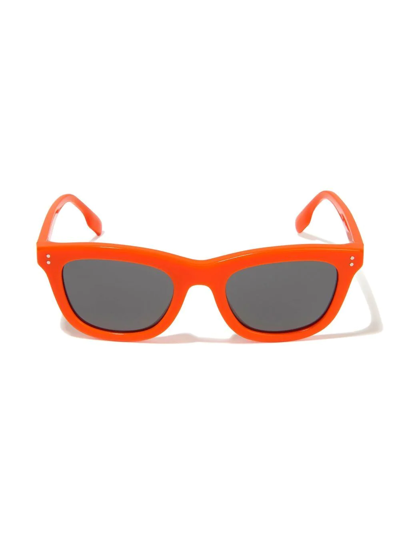 Burberry Kids' Bio-acetate Square-frame Sunglasses In Bright Orange
