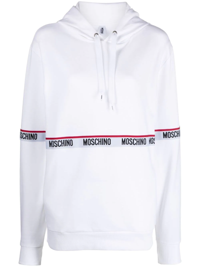 Moschino Logo-tape Hoody In White