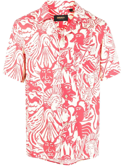 Deus Ex Machina Angels & Demons Graphic Print Shirt In Red