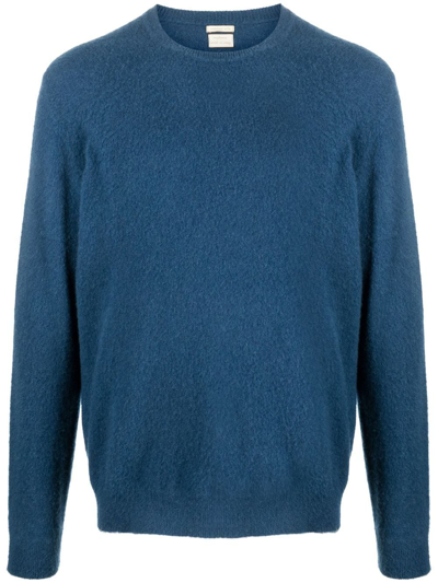 Massimo Alba Kane Brushed Cashmere Sweater In Blue