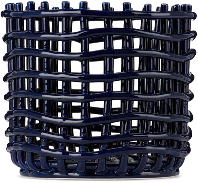 Ferm Living Blue Large Ceramic Basket