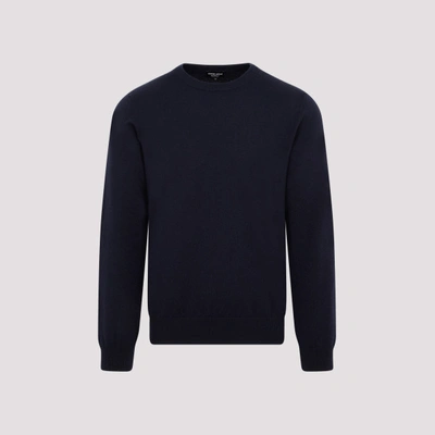 Giorgio Armani Crewneck Sweater In Midnight Blue In Ubuv Dark Blue