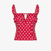 REFORMATION RED CORTESE POLKA DOT TOP,1308249CAP18310273