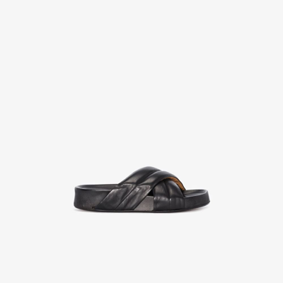 Atp Atelier Black Airali Crossover Leather Sandals