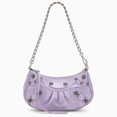 Balenciaga Le Cagole Mini Lilac Wallet With Chain In Purple