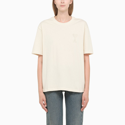 Ami Alexandre Mattiussi Cream White Ami De Coeur T-shirt