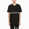 GIVENCHY BLACK T-SHIRT WITH CONTRASTING LOGO LETTERING