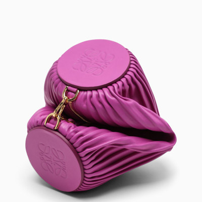 Loewe Purple Bracelet Pleated Leather Pouch