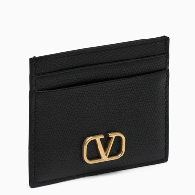 Valentino Garavani Black Vlogo Credit Card Holder