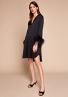 GILDA & PEARL CAMILLE SILK AND FEATHER SHIRT DRESS