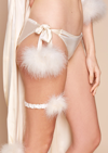 GILDA & PEARL CELESTE SILK AND FEATHER TIE-SIDE KNICKER