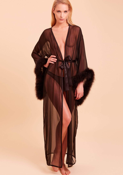 Gilda & Pearl Diana Marabou Long Kimono