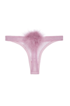 GILDA & PEARL DIANA SILK AND MARABOU FEATHER POM POM THONG