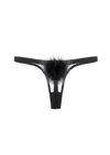 GILDA & PEARL DIANA SILK AND MARABOU FEATHER POM POM THONG