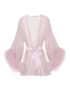 Gilda & Pearl Diana Silk And Marabou Feather Robe In  Marilyn