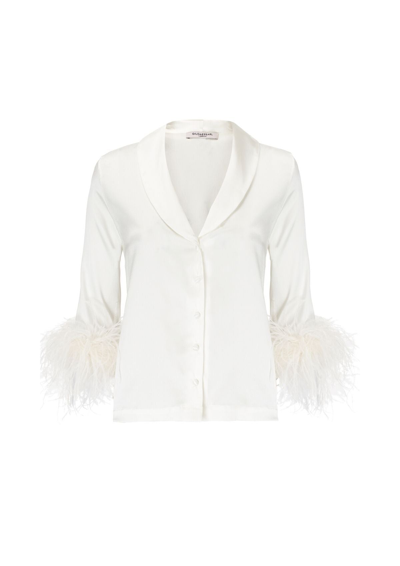 GILDA & PEARL FEATHER TRIM PYJAMA JACKET