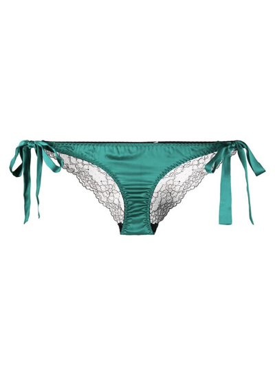 Gilda & Pearl Eva Lace Panel Knicker In Green
