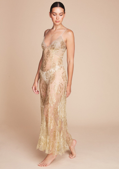 Gilda & Pearl Reverie Long Slip Dress In  Gold