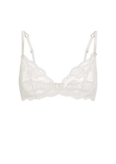 Gilda & Pearl Rita Sheer Leavers Lace Bra In White