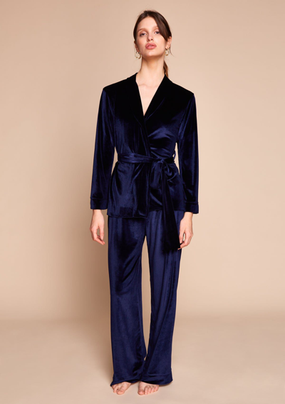 Gilda & Pearl Saratoga Sapphire Velvet Pyjama