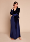 Gilda & Pearl Saratoga Sapphire Velvet Robe In  Sapphire