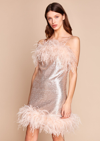 GILDA & PEARL SERAPHINA SEQUIN AND FEATHER DRESS