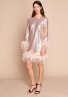 GILDA & PEARL SERAPHINA SEQUIN AND FEATHER DRESS