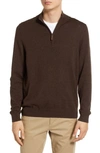 Nordstrom Half Zip Cotton & Cashmere Pullover Sweater In Brown Seal