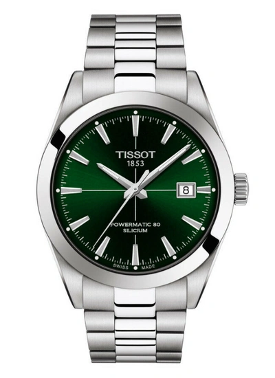 Pre-owned Tissot Gentleman Powermatic 80 Silicum Green Dial Men Watch T1274071109101