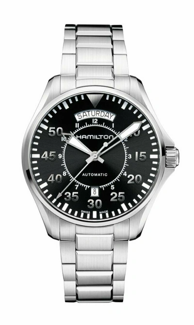 Pre-owned Hamilton Khaki Aviation Stainless Steel Men's Watch H64615135