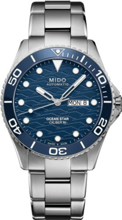 Pre-owned Mido Ocean Star 200c Blue Dial Automatic Men's 42.50mm Watch M0424301104100