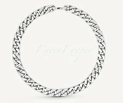 Pre-owned Virgil Abloh Authentic Louis Vuitton Lv Chain Link Cuban Necklace  Men M69987 In Silver