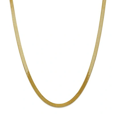 Pre-owned Accessories & Jewelry 14k Yellow Gold 5mm Solid Silky Herringbone Chain W/ Lobster Clasp 16" - 24"