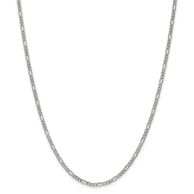 Pre-owned Accessories & Jewelry 14k White Gold 2.5mm Semi Solid Figaro Chain W/ Lobster Clasp 16" - 24"