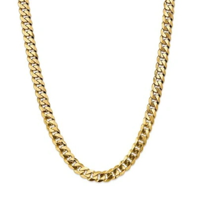 Pre-owned Accessories & Jewelry 14k Yellow Gold 9.5mm Solid Beveled Curb Link Chain W/ Lobster Clasp 20" - 28"