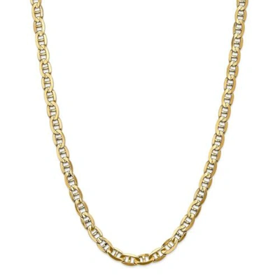 Pre-owned Accessories & Jewelry 14k Yellow Gold 7mm Solid Concave Anchor Chain W/ Lobster Clasp 18" - 26"