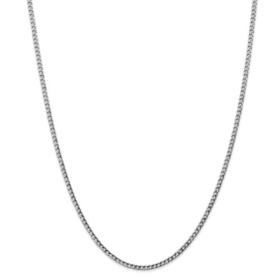 Pre-owned Accessories & Jewelry 14k White Gold 2.5mm Semi Solid Curb Link Chain W/ Lobster Clasp 16" - 24"