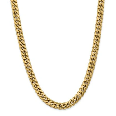 Pre-owned Accessories & Jewelry 14k Yellow Gold 9.3mm Semi Solid Miami Cuban Chain W/ Lobster Clasp 20" - 30"