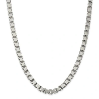 Pre-owned Accessories & Jewelry Sterling Silver Solid Polished 7mm Plain Box Chain W/ Lobster Clasp 18" - 24"