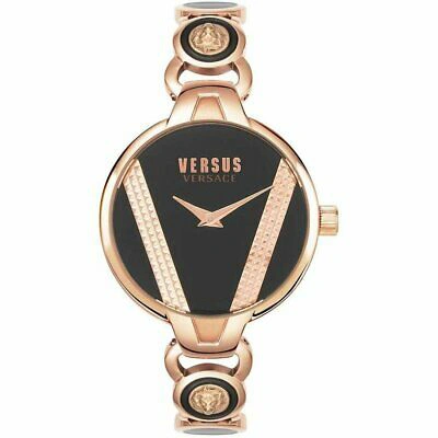 Pre-owned Versus Womens Wristwatch  Versace Saint Germain Vsper0519 Steel Gold Rose Black