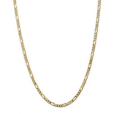 Pre-owned Accessories & Jewelry 14k Yellow Gold 4mm Solid Plain Flat Figaro Chain W/ Lobster Clasp 16" - 30"