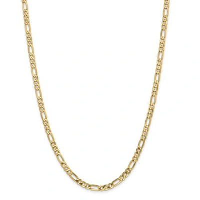 Pre-owned Accessories & Jewelry 14k Yellow Gold 4.75mm Solid Plain Flat Figaro Chain W/ Lobster Clasp 16" - 30"