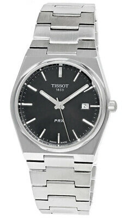 Pre-owned Tissot Prx 40mm Stainless Steel Black Dial Men's Watch T137.410.11.051.00