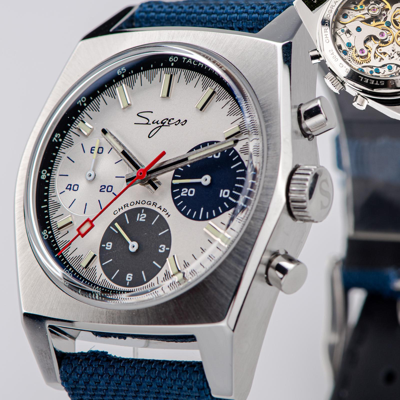 Pre-owned Sugess S419gsb Swan Neck X Domed Sapphire Chrono Mechanical Watch Seagull 1963