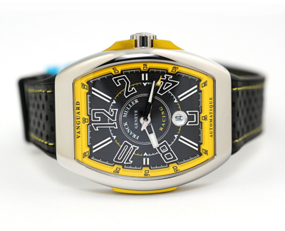 Pre-owned Franck Muller Automatic Vanguard Racing Yellow Wristwatch V45 Sc Dt Rcg Ac Ja
