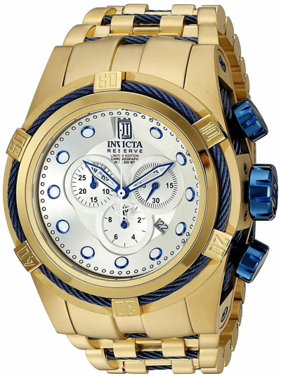 Pre-owned Invicta 14426  Reserve Mens 51mm Jt Bolt Zeus Ed Quartz Chrono Bracelet Watch