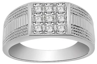 Pre-owned Diamondforgood Round Cut Diamond 0.35 Ct I1 Men's Wedding Ring 14k Gold Prong Set 8.40mm In White