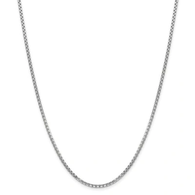 Pre-owned Accessories & Jewelry 14k White Gold 2.45mm Hollow Round Box Chain W/ Lobster Clasp 18" - 30"
