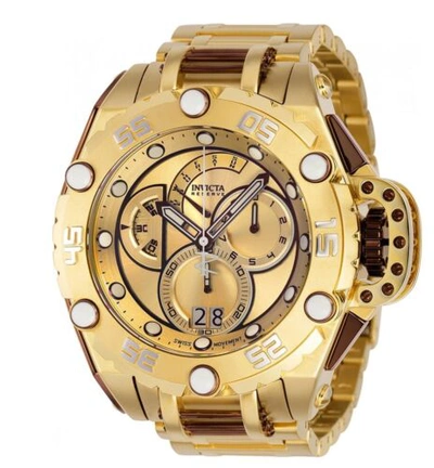 Pre-owned Invicta Reserve Flying Fox Gold Label Men's 52mm Swiss Chrono Watch 36846 Rare